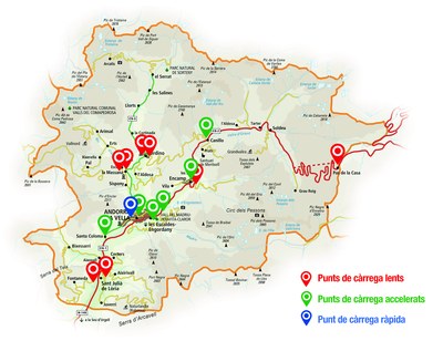 Mapa dels carregadors per a vehicles elèctrics