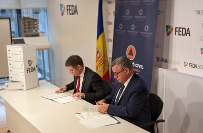 Protecció civil i FEDA signen un conveni per estrényer la col·laboració en situacions d'emergència